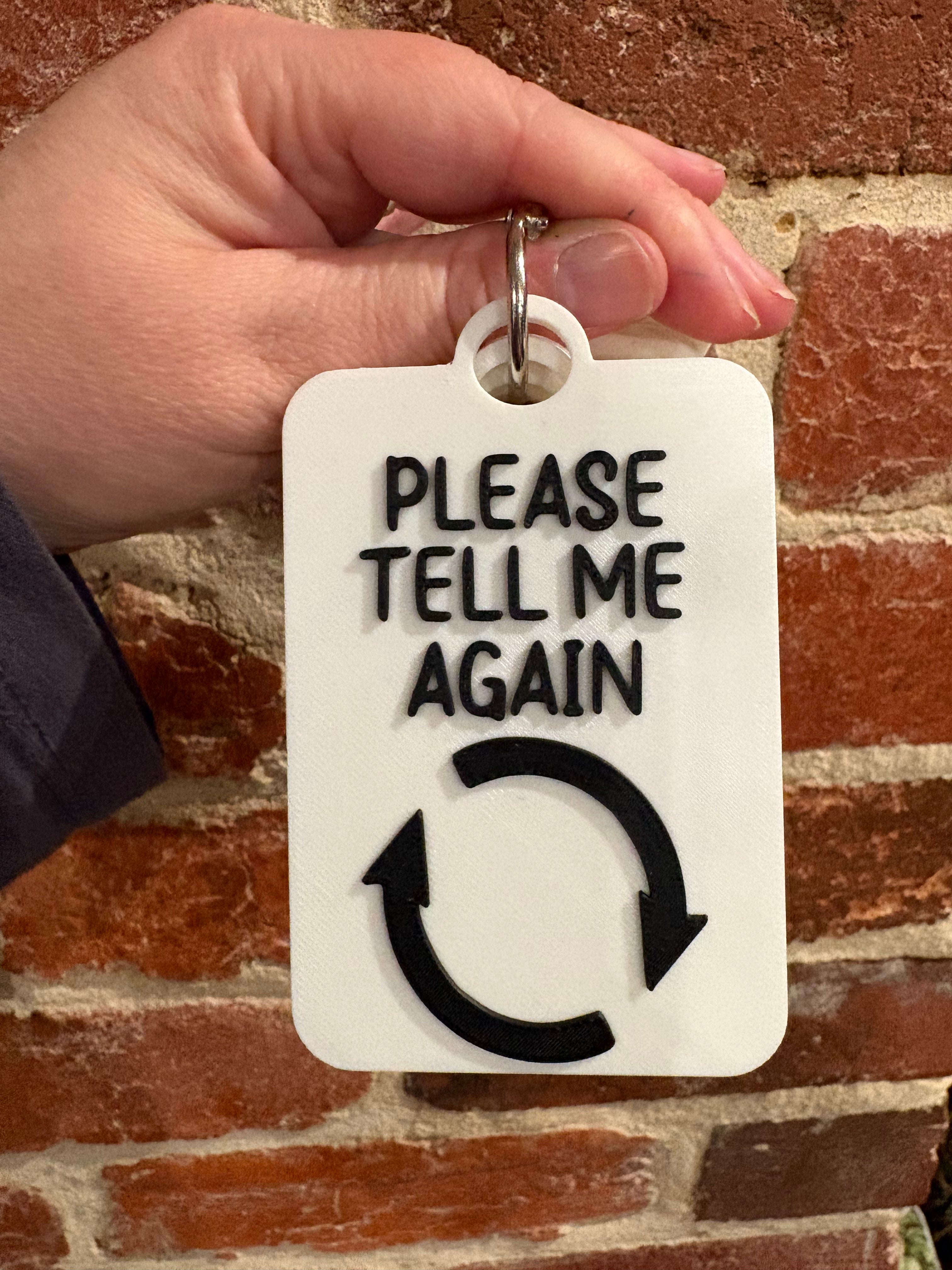 Please Tell Me Again Individual TALKIES Card
