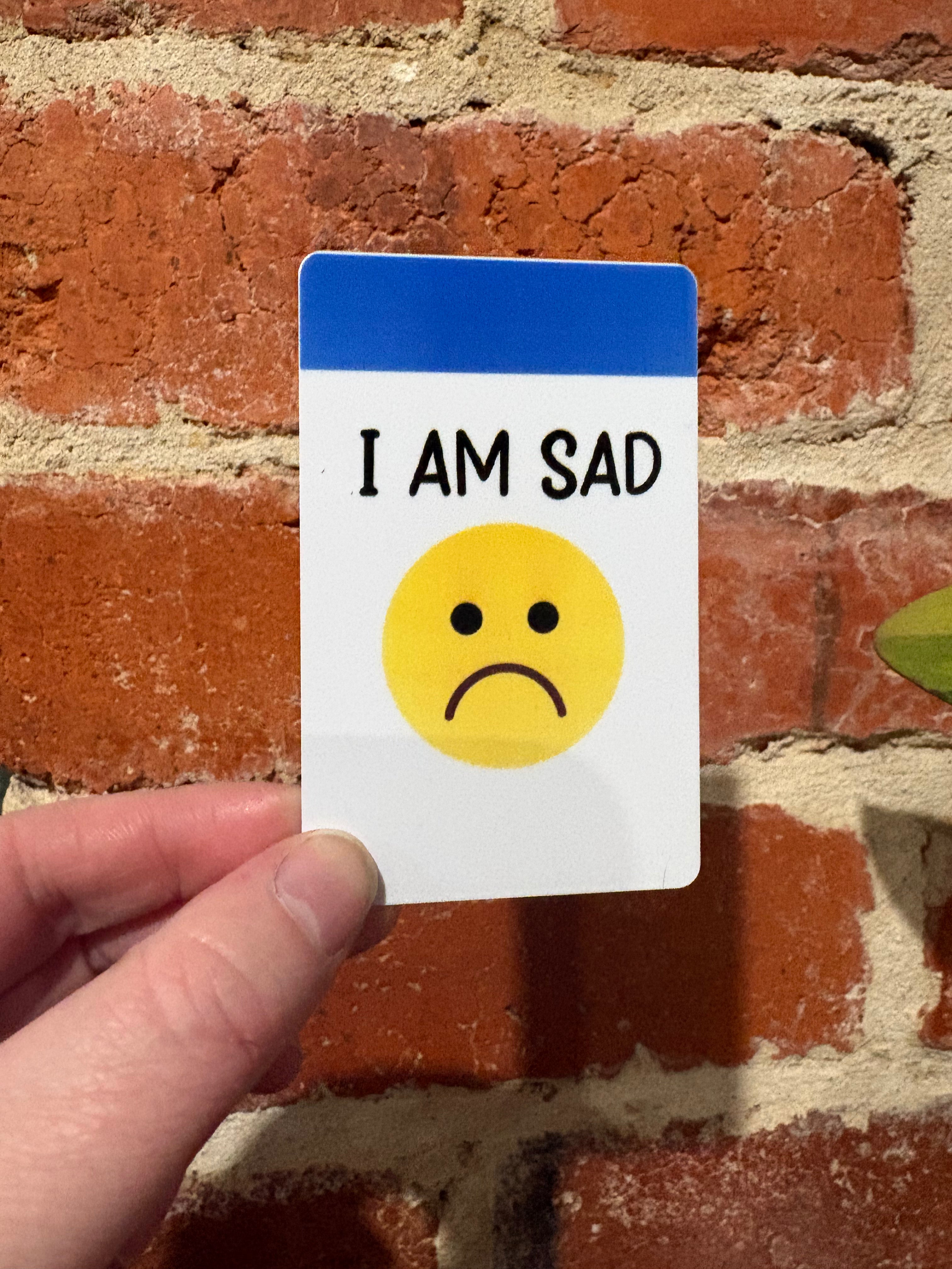 I Am Sad PVC Plastic Individual TALKIES Card