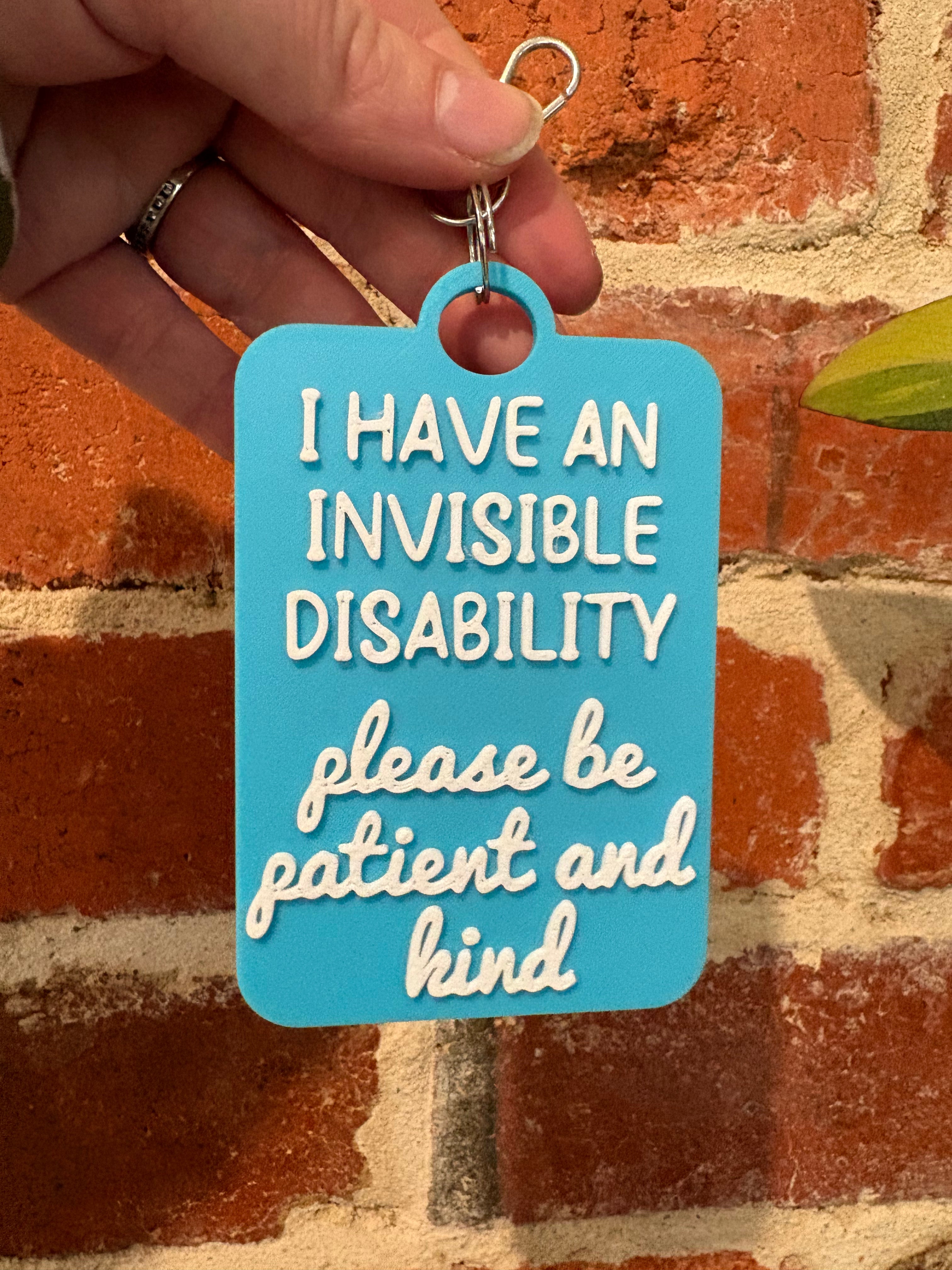 'I Have An Invisible Disability' Talkies Awareness Tag