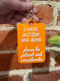 'I Have Autism and ADHD' Talkies Awareness Tag
