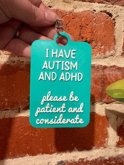 'I Have Autism and ADHD' Talkies Awareness Tag