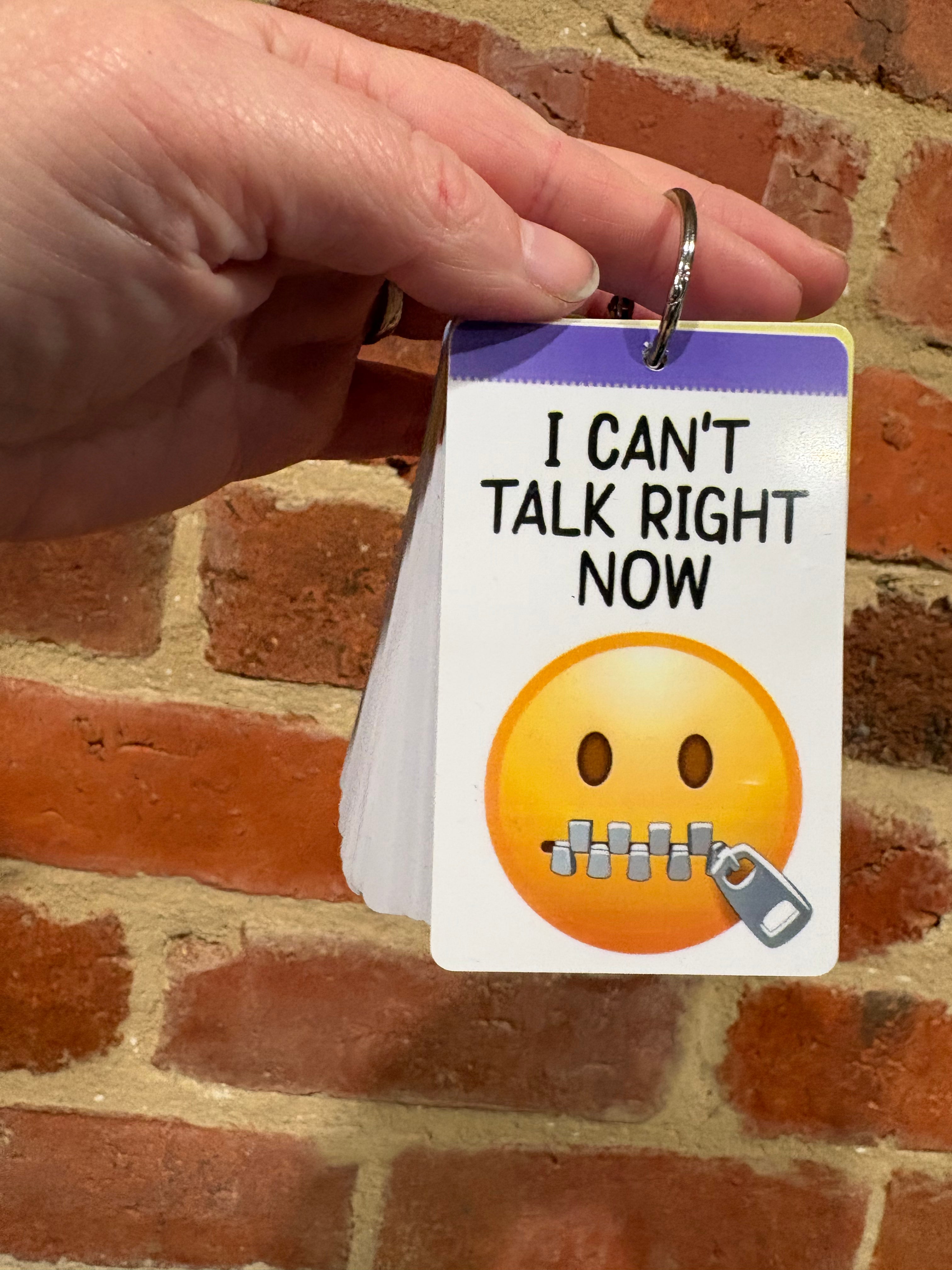 I Can't Talk Right Now PVC Plastic Individual TALKIES Card