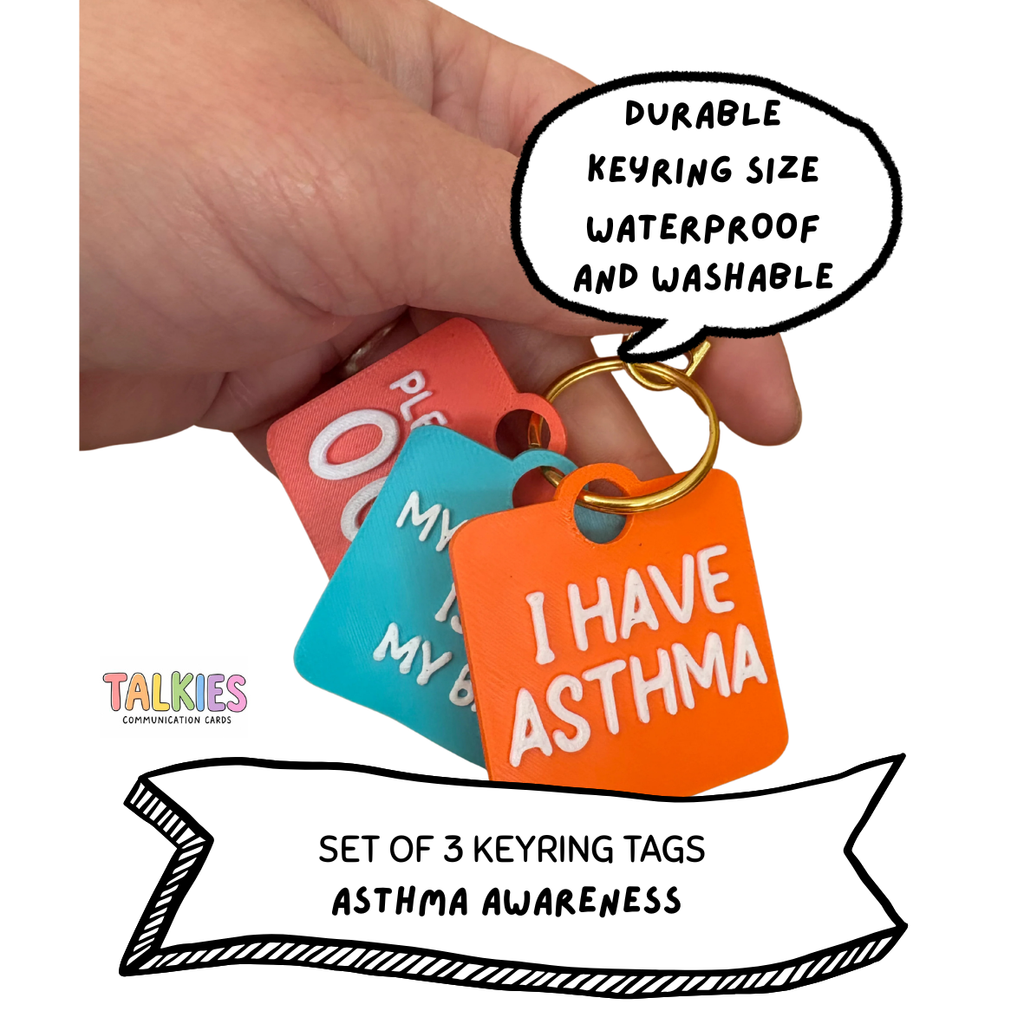 Asthma Keyring Talkies Set of 3 Tags