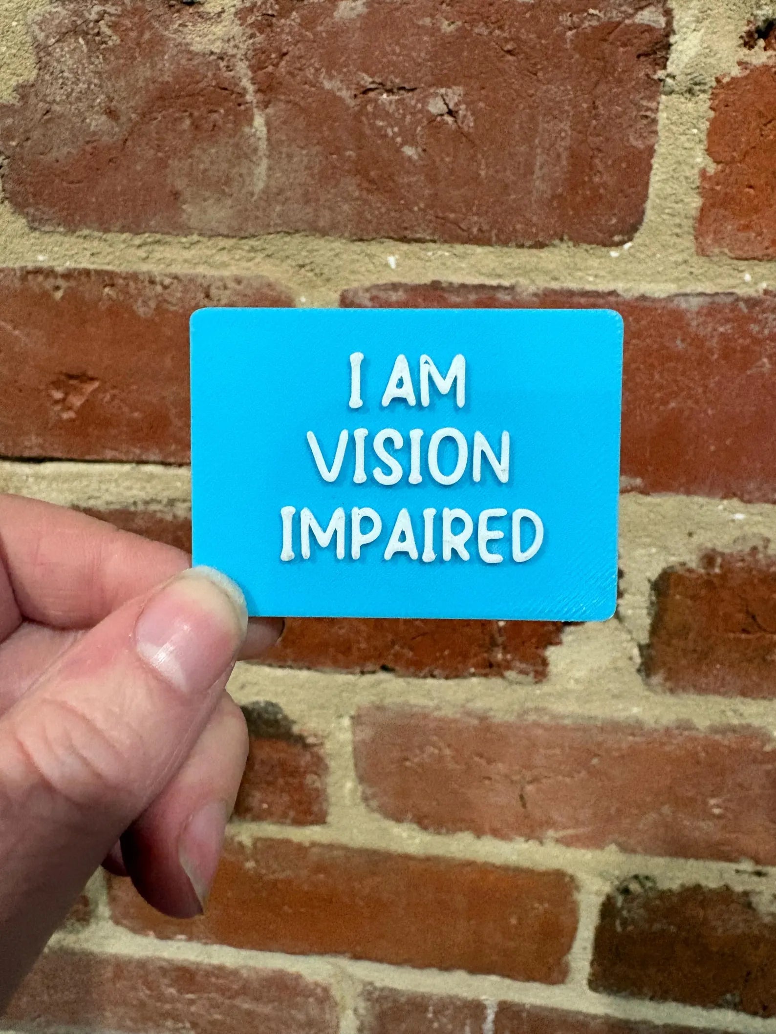 I Am Vision Impaired TALKIES Badge Magnet or Pin