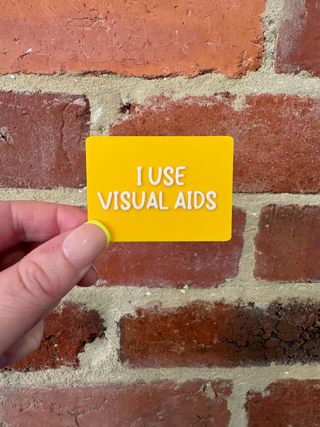 I Use Visual Aids TALKIES Badge Magnet or Pin