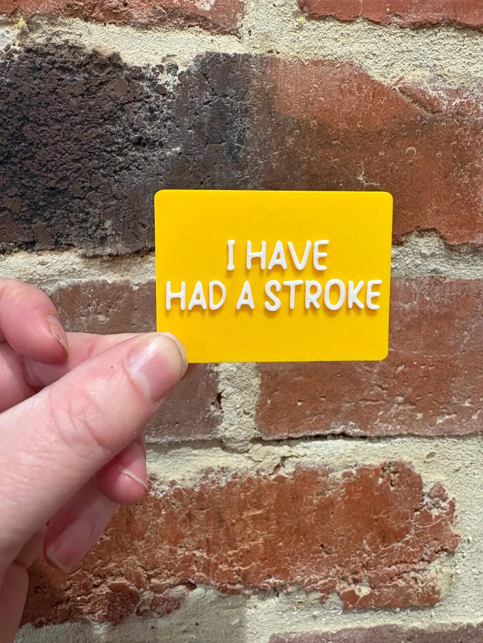 I Have Had A Stroke TALKIES Badge Magnet or Pin