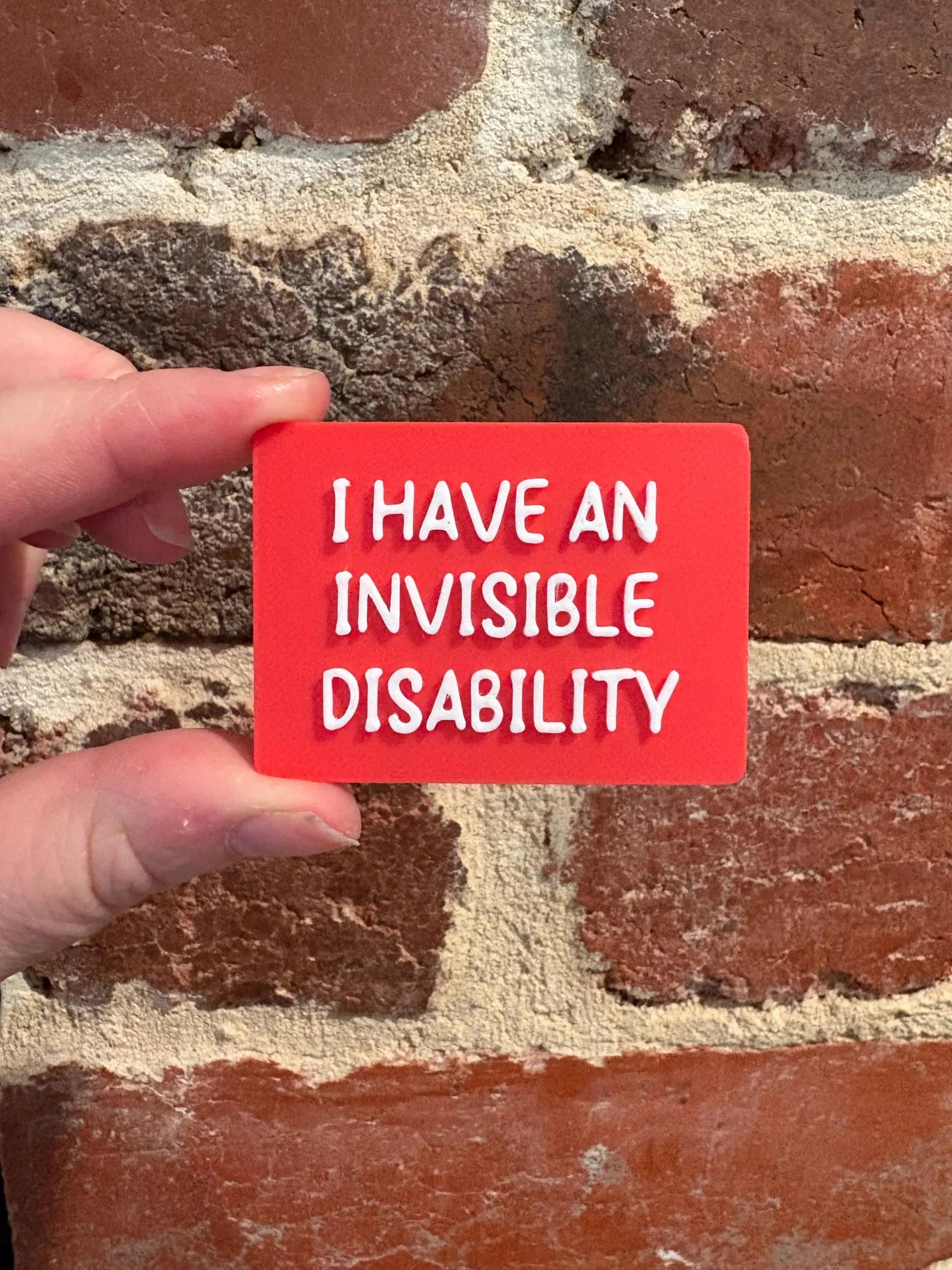 I Have An Invisible Disability TALKIES Badge Magnet or Pin