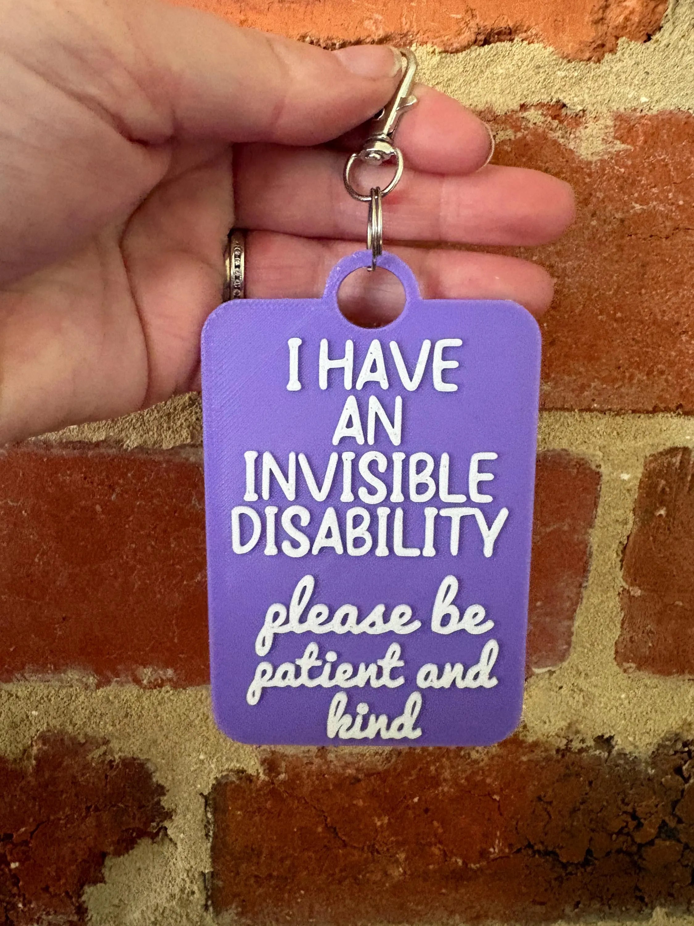 'I Have An Invisible Disability' Talkies Awareness Tag