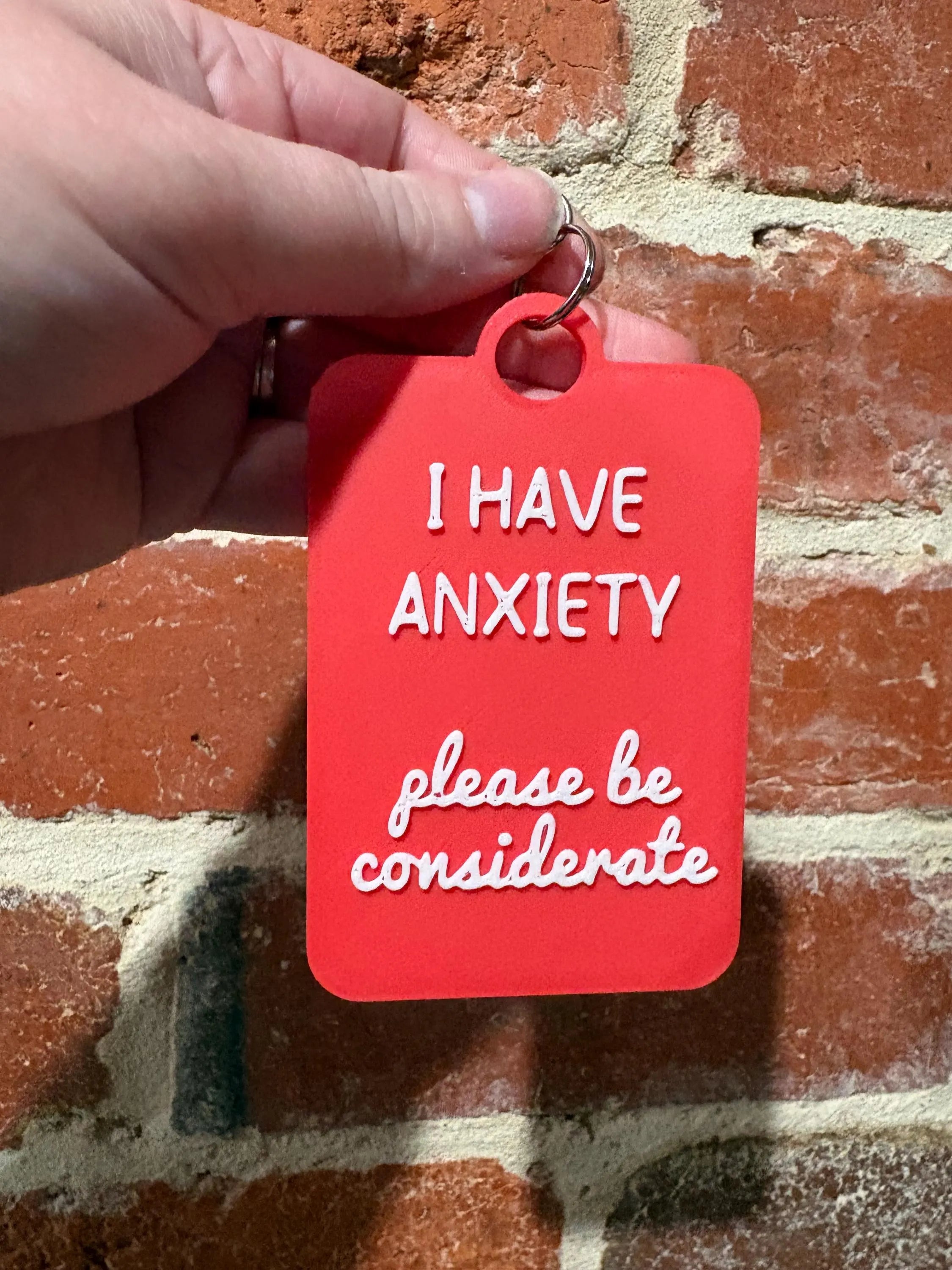 'I have Anxiety' Talkies Awareness Tag - Coloured Background with White Text