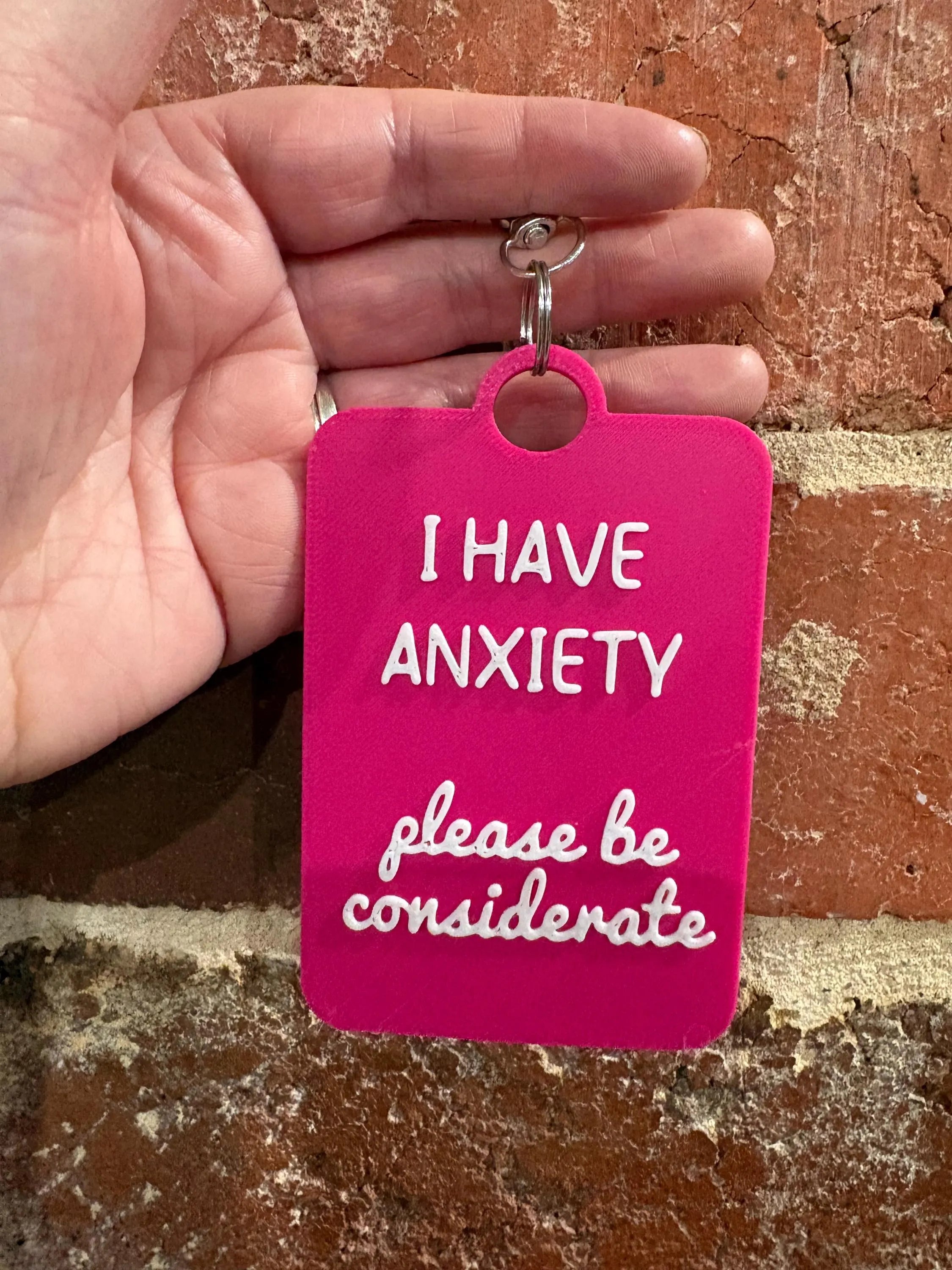 'I have Anxiety' Talkies Awareness Tag - Coloured Background with White Text