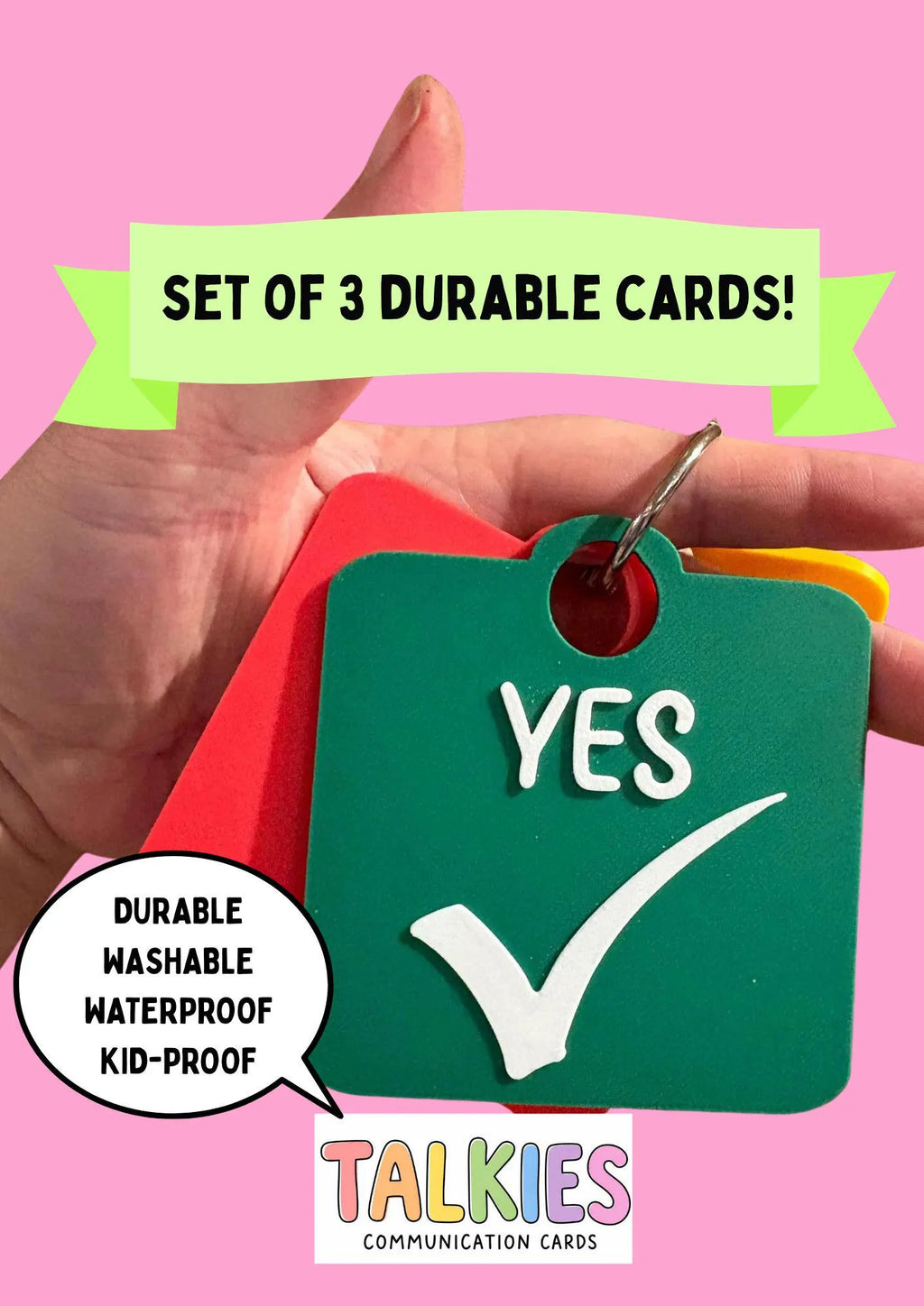 Yes, No, I Don't Know Talkies Set of 3 Cards