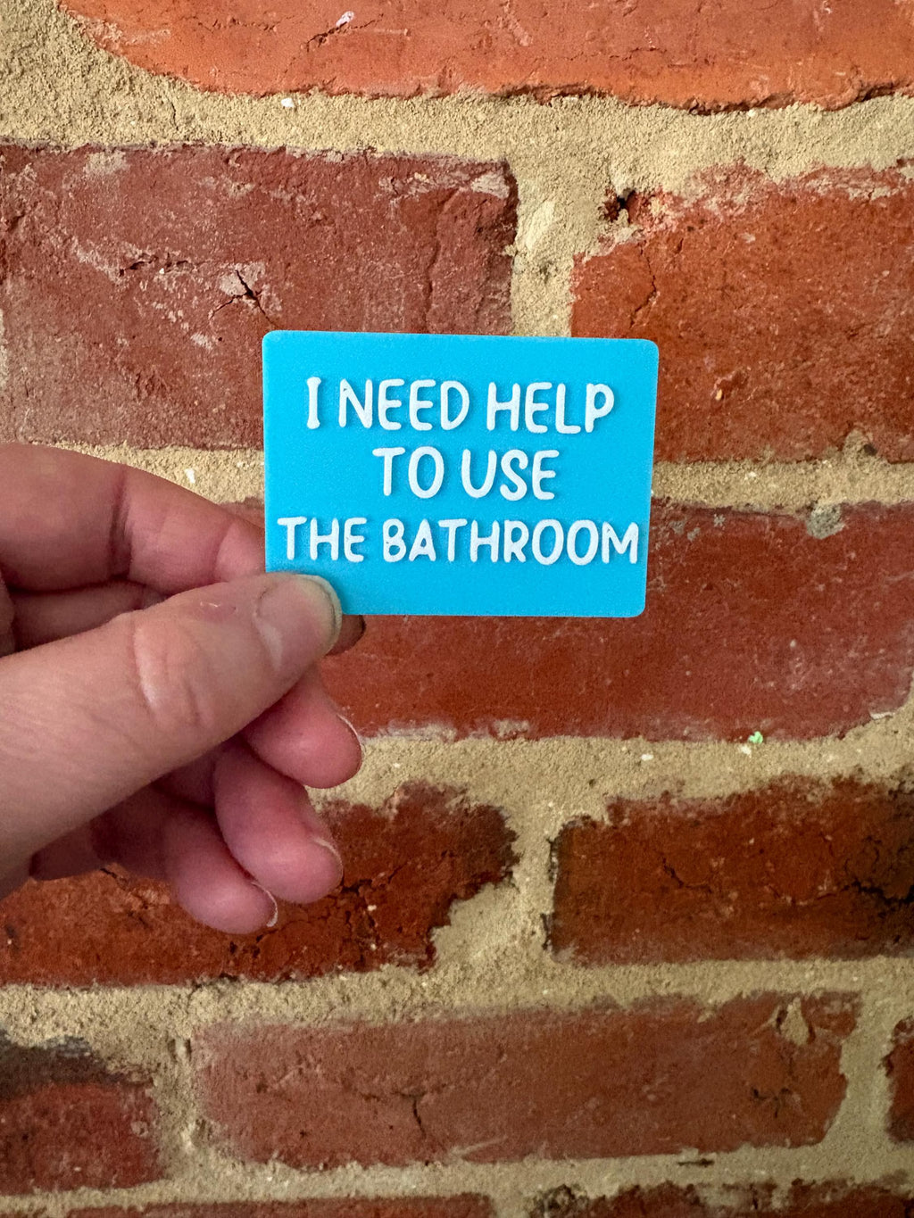 I Need Help To Use The Bathroom TALKIES Badge Magnet or Pin