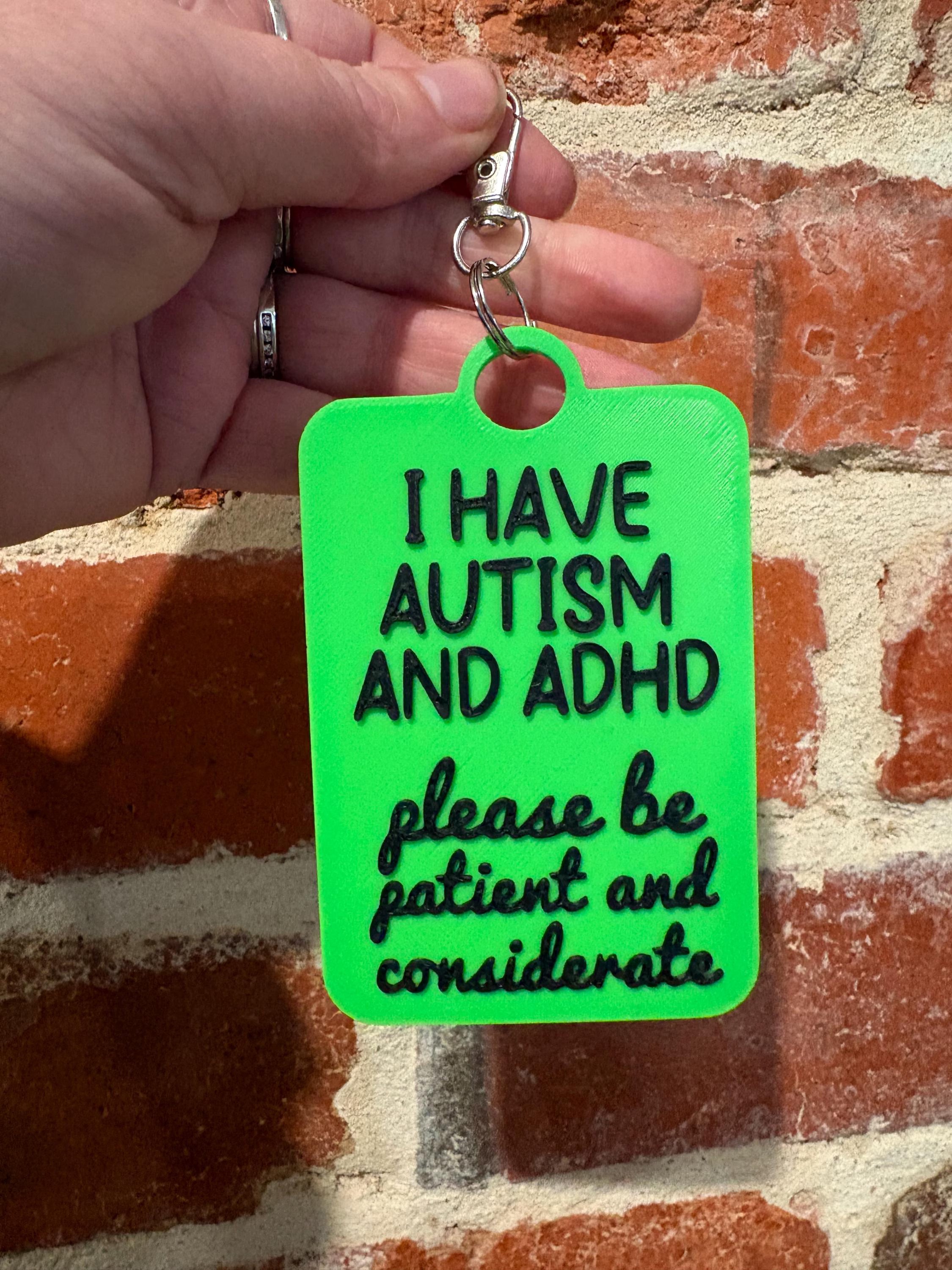 'I Have Autism and ADHD' Talkies Awareness Tag