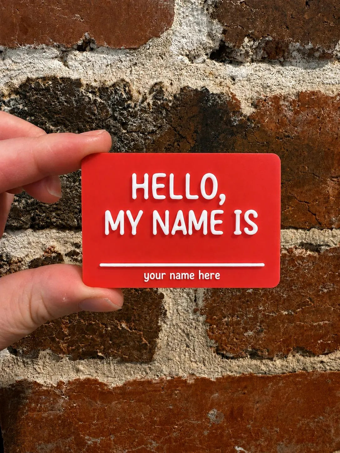 Custom Hello My Name Is TALKIES Badge Magnet or Pin