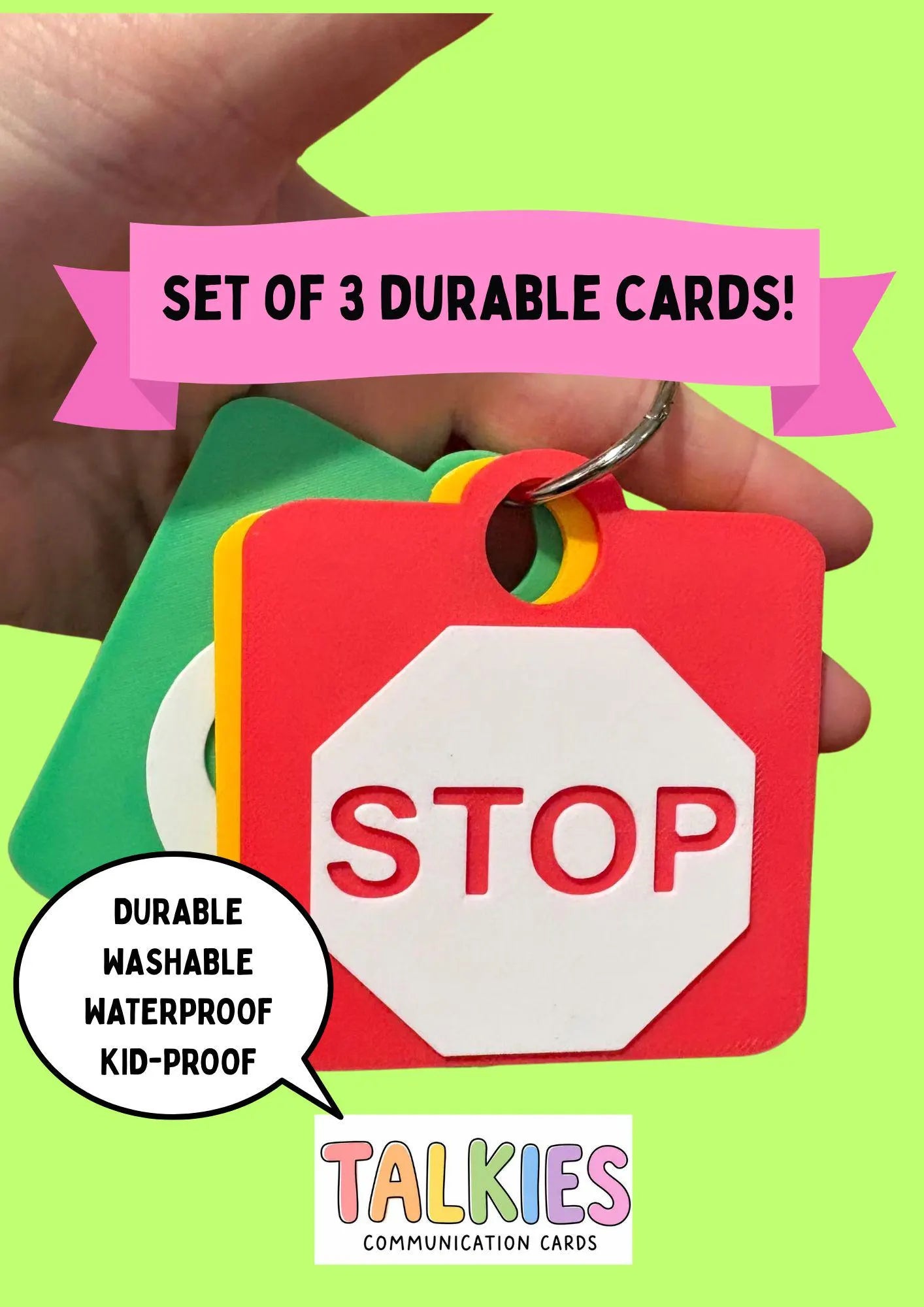 Stop, Go, Slow Down Talkies Set of 3 Cards