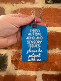 'I Have Autism, ADHD, and Sensory Issues' Talkies Awareness Tag
