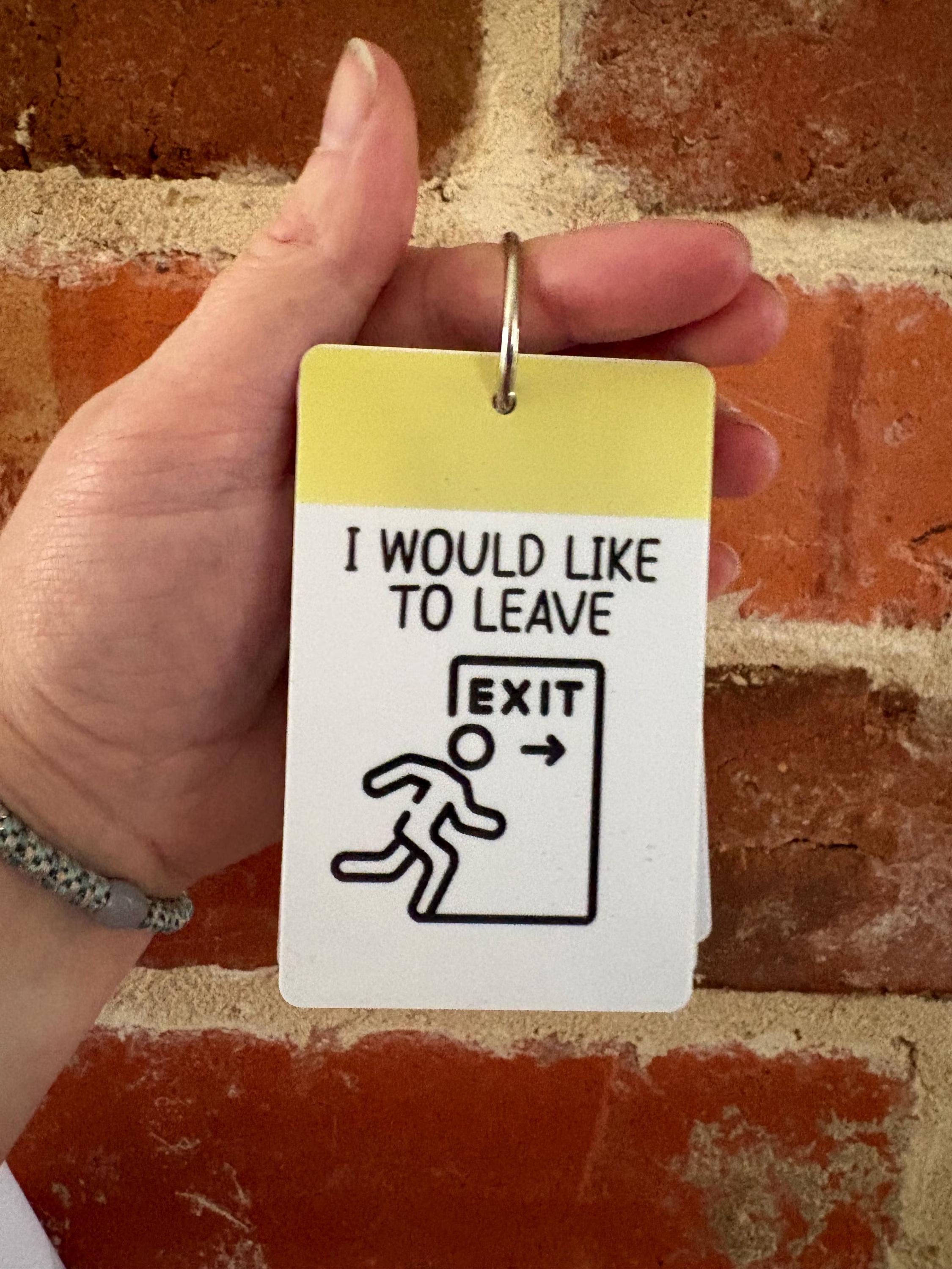 I Would Like To Leave PVC Plastic Individual TALKIES Card