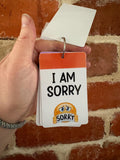 I Am Sorry PVC Plastic Individual TALKIES Card