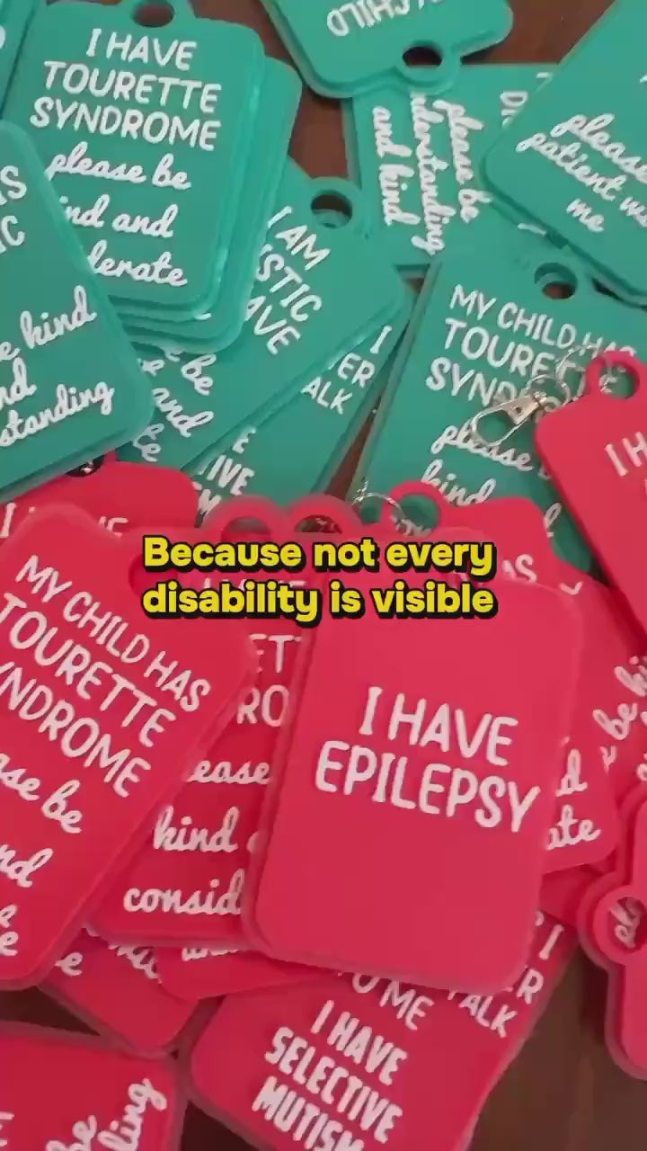 'I Am Non-Verbal' Talkies Awareness Tag - Coloured Background with White Text