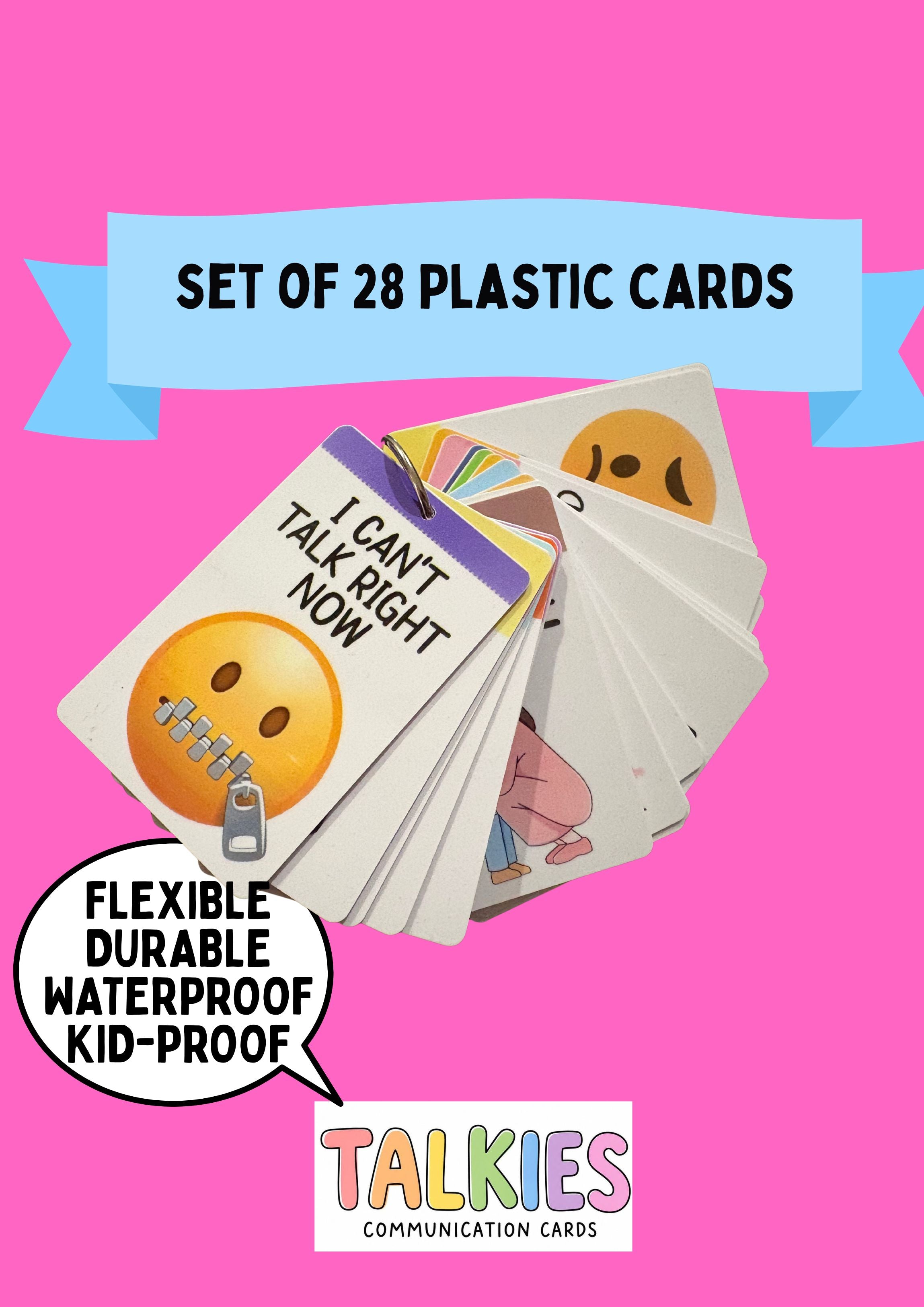 Full Set 28 PVC Plastic TALKIES Cards