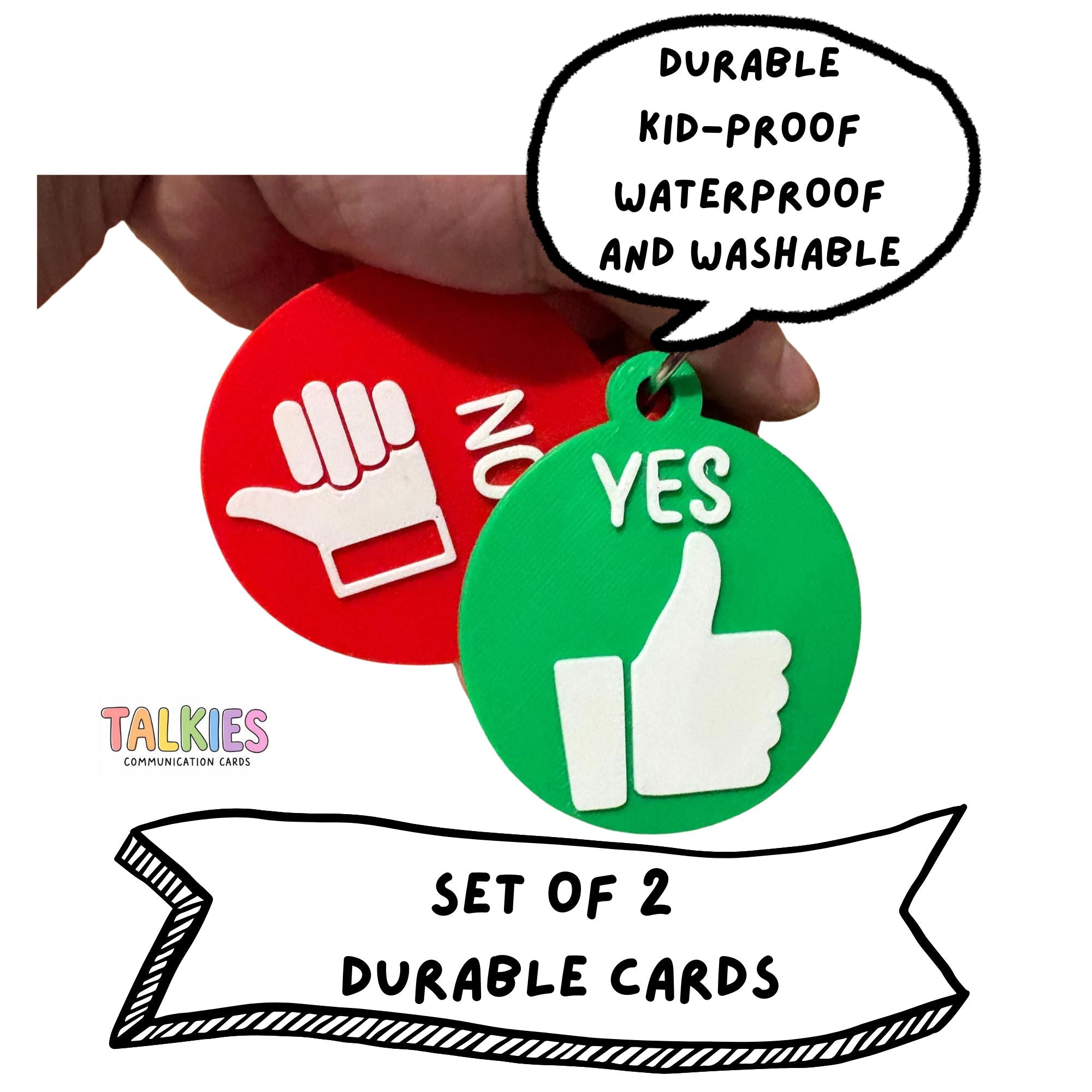 Yes No Thumbs Talkies Set of 2 Cards